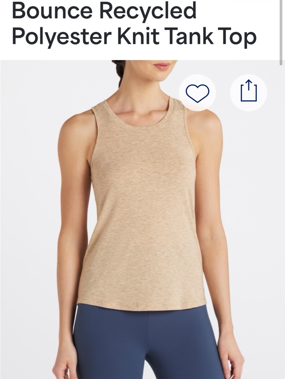 MPG Women's Tank Top in Beige Heather